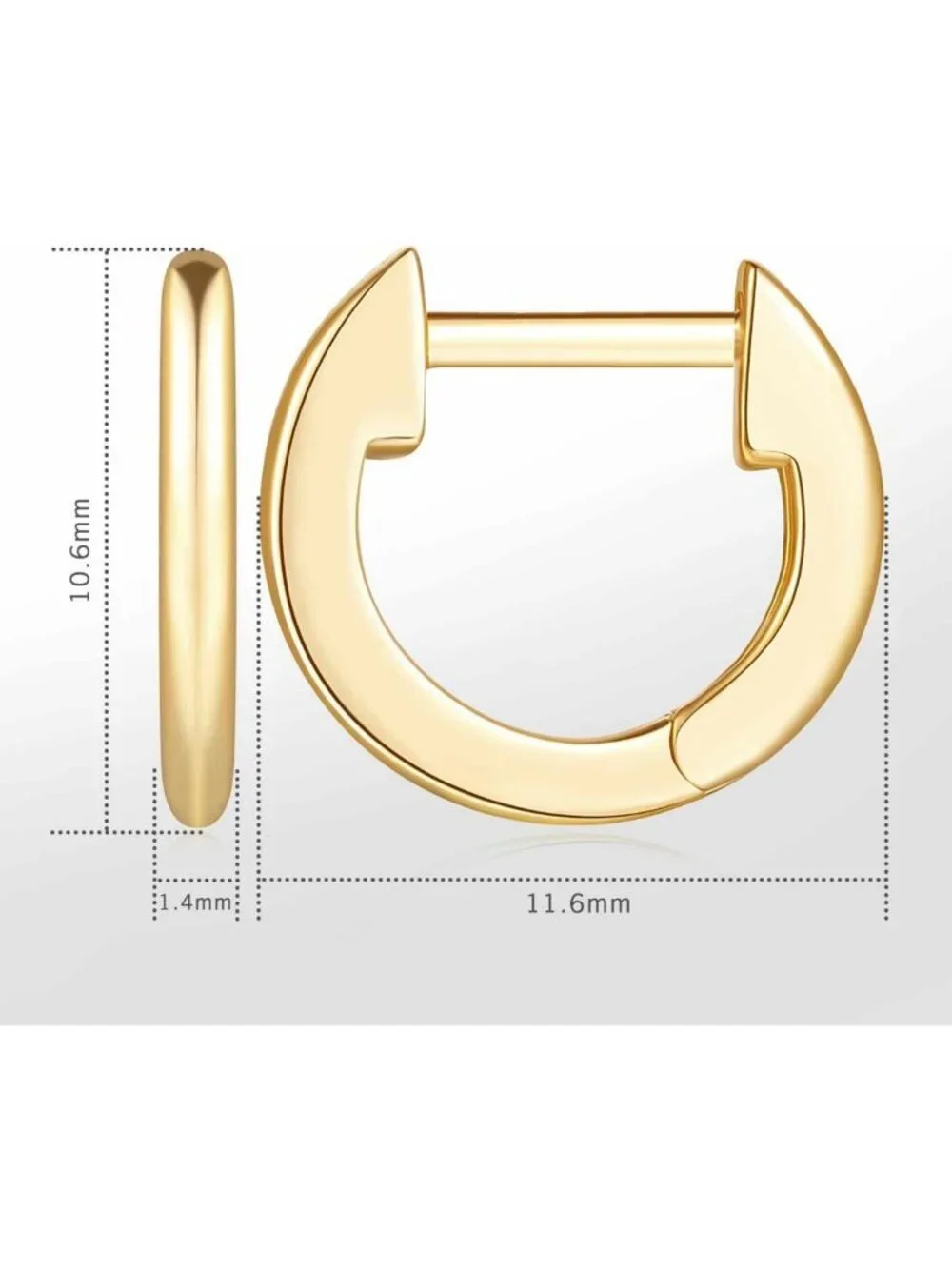 14K Gold Small Huggie Hoop Earrings - Elegant Everyday Jewelry, Lightweight